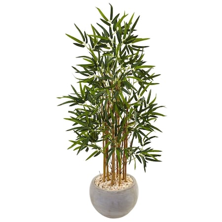Nearly Natural 4 ft. Artificial Bamboo Tree in Sand Colored Bowl 5802